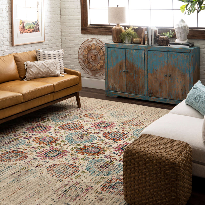 Karastan Meraki Specter Fuchsia Area Rug