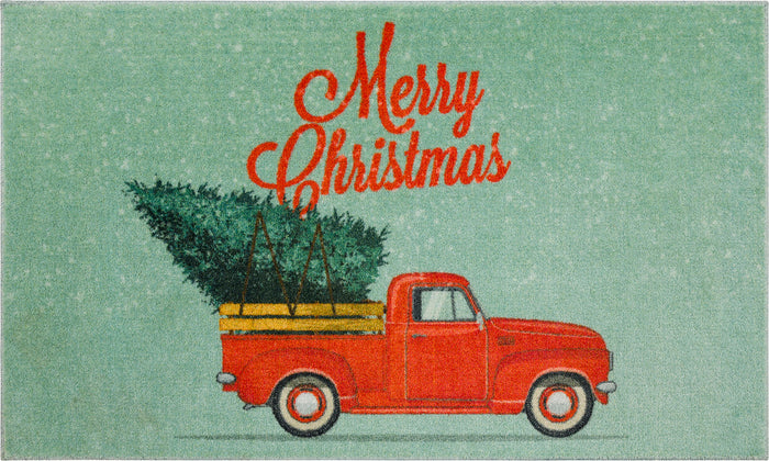Merry Christmas Truck Accent Rug