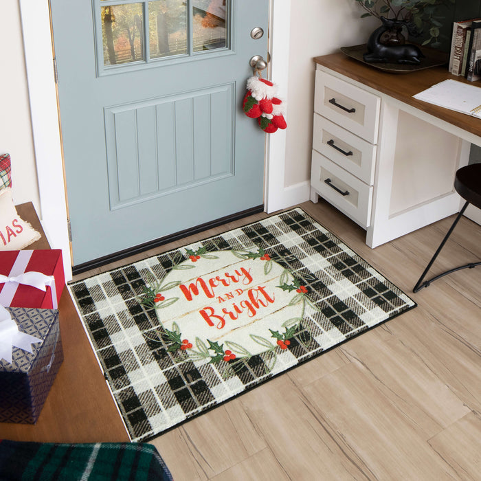 Merry And Bright Black Plaid Accent Rug