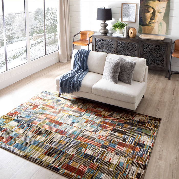 Dominica Barnard Red & Blue Area Rug