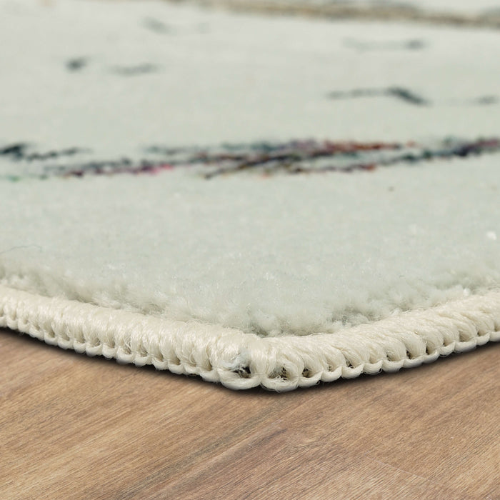 Feather Milestone White & Navy Accent Rug