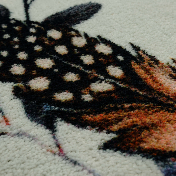 Feather Milestone White & Navy Accent Rug