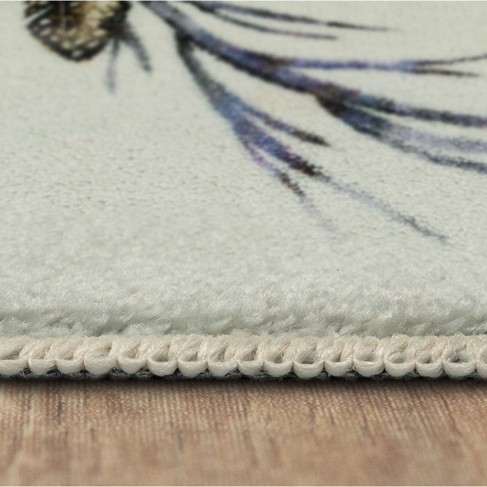 Feather Milestone White & Navy Accent Rug