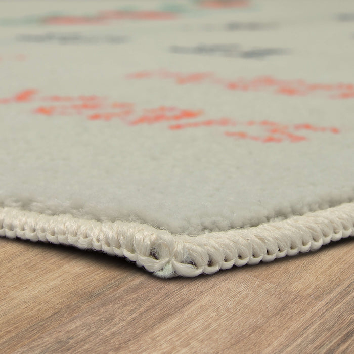 Floral Milestone Pink Accent Rug