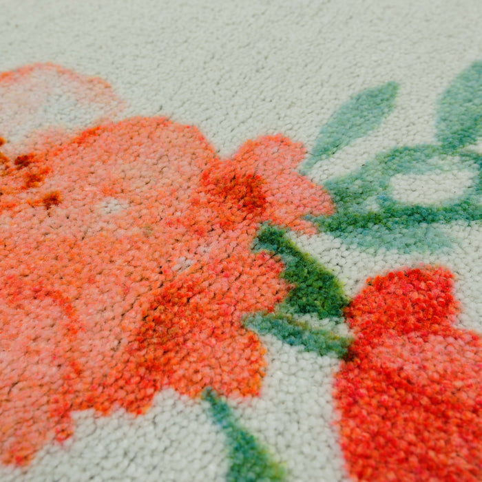 Floral Milestone Pink Accent Rug
