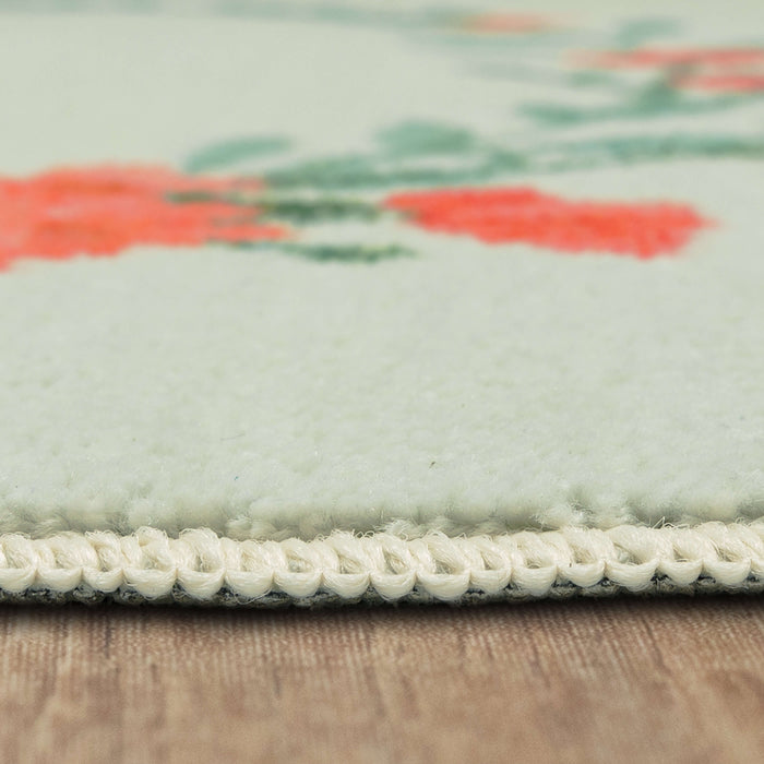 Floral Milestone Pink Accent Rug