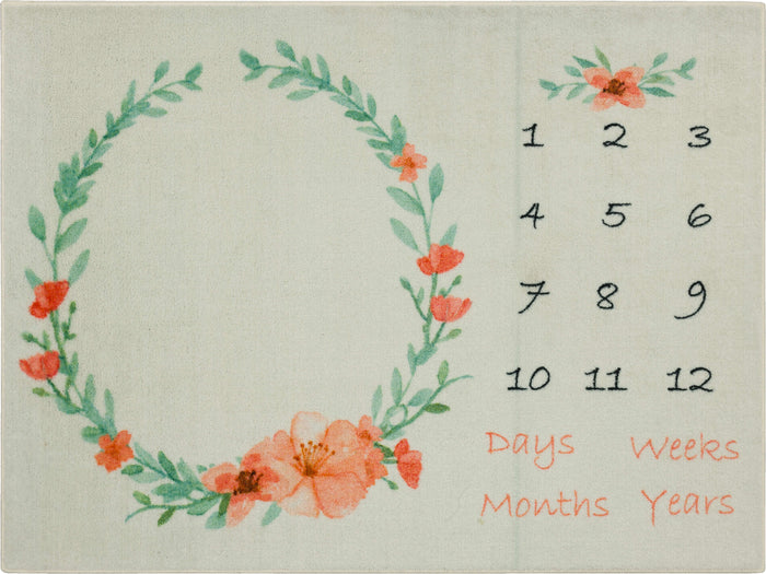 Floral Milestone Pink Accent Rug