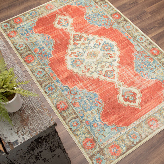 Technicolor Isla Red Area Rug