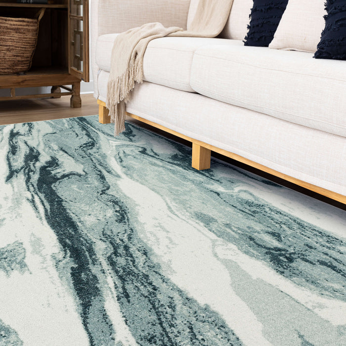 Technicolor Nicolette Blue Area Rug