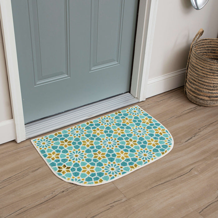 Motley Tile Aqua Accent Rug
