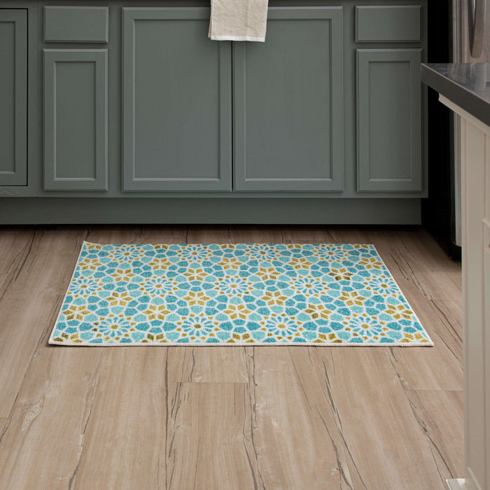 Motley Tile Aqua Accent Rug