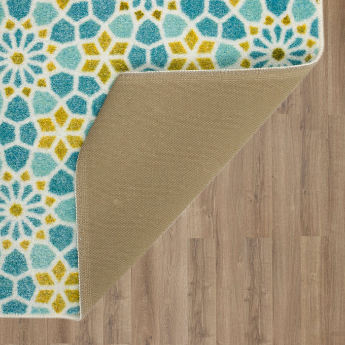 Motley Tile Aqua Accent Rug