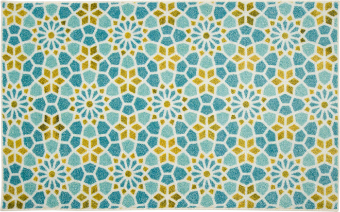 Motley Tile Aqua Accent Rug