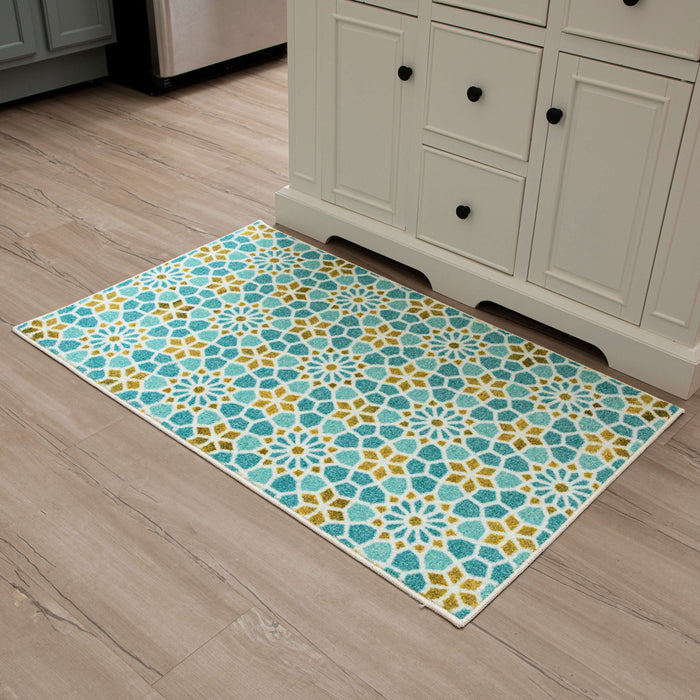 Motley Tile Aqua Accent Rug