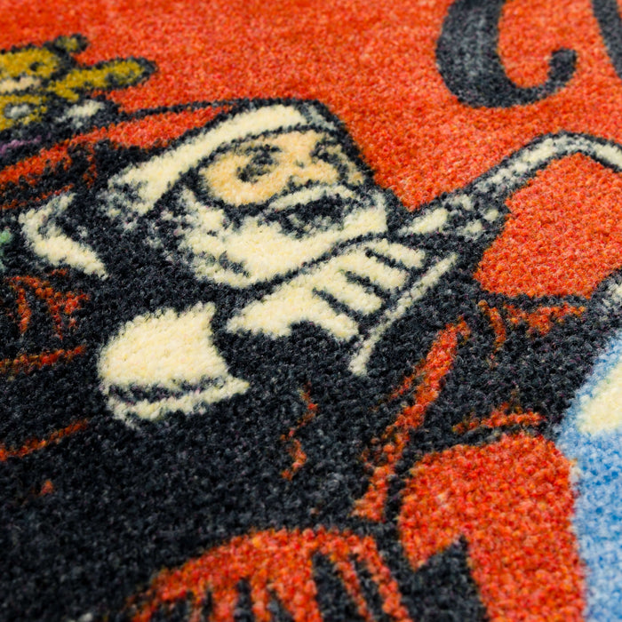 Motorcycle Santa Red Accent Rug