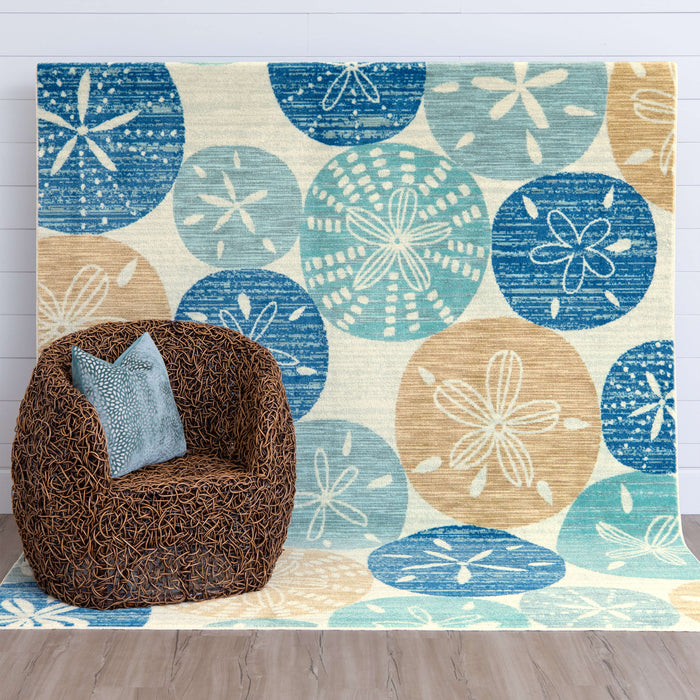 Sand Dollars Tan Area Rug