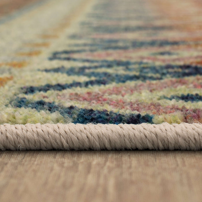 Technicolor Miguel White & Gold Area Rug