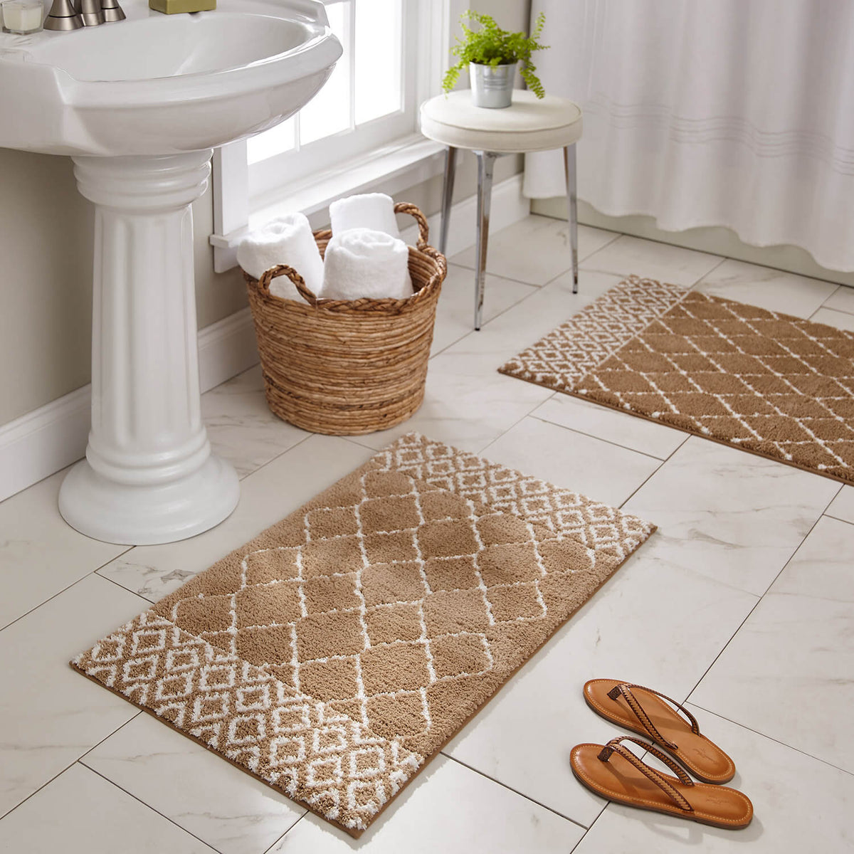 Compass Horizon Brown Bath Mat – Covered By Rugs