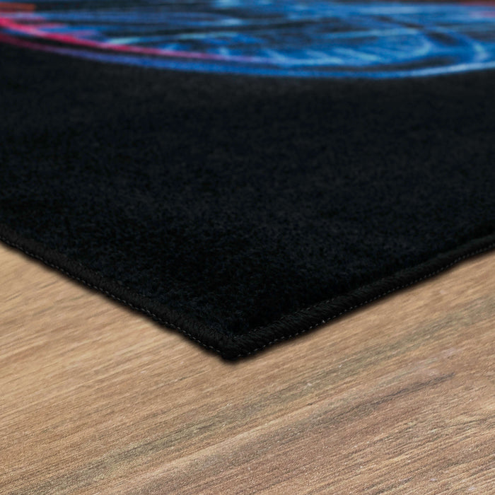 Technicolor Speed Black Area Rug