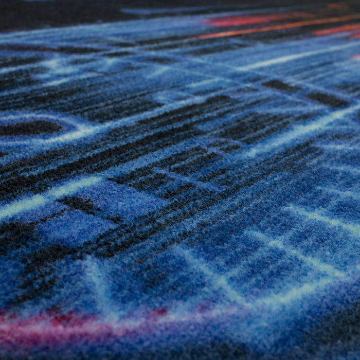 Technicolor Speed Black Area Rug