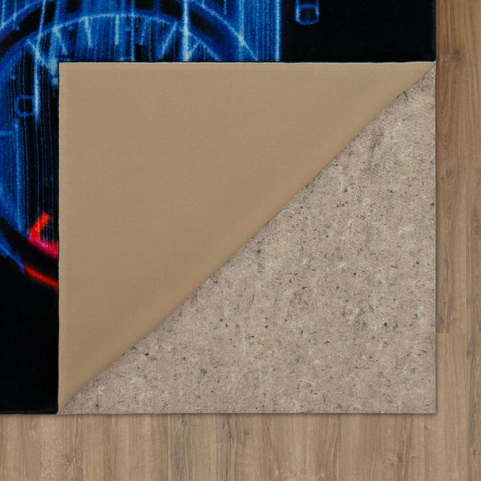 Technicolor Speed Black Area Rug