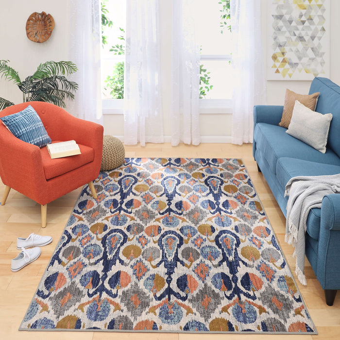 Painted Ikat Indigo Area Rug by Scott Living