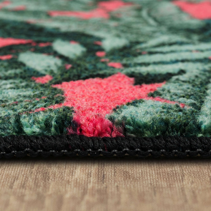 Palm Tree Hot Pink & Green Accent Rug