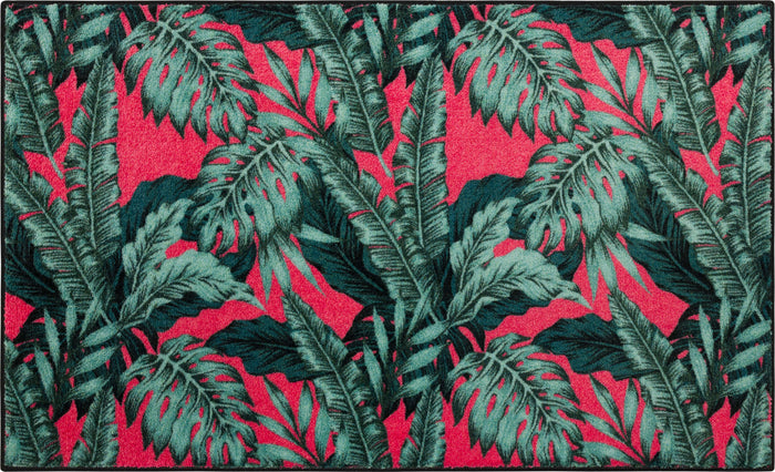 Palm Tree Hot Pink & Green Accent Rug