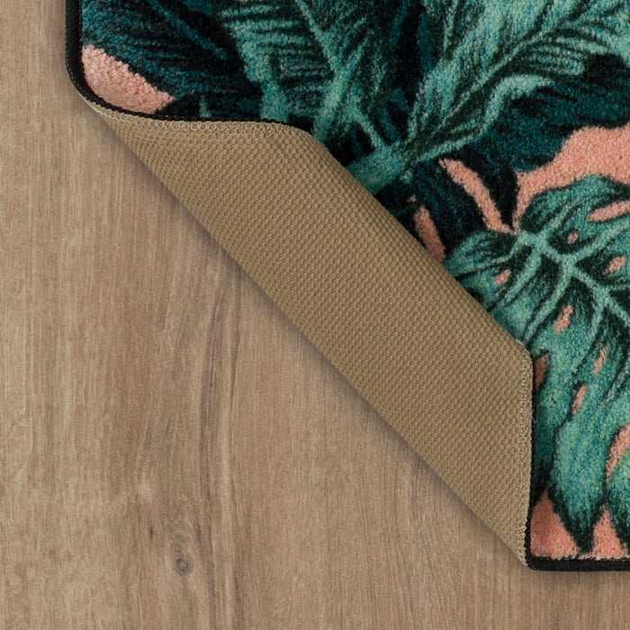 Palm Tree Blush Pink & Green Accent Rug