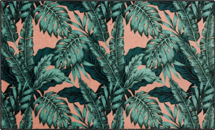 Palm Tree Blush Pink & Green Accent Rug