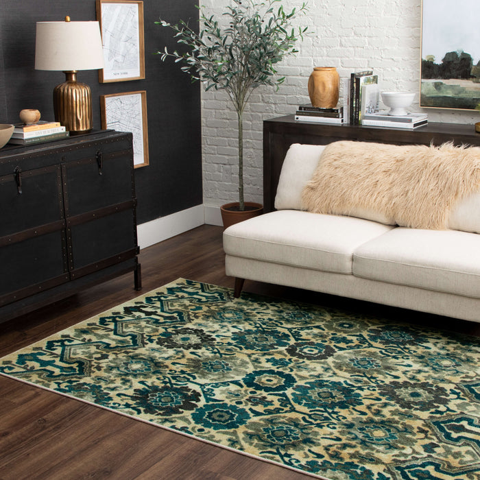 Technicolor Kinn Navy Area Rug