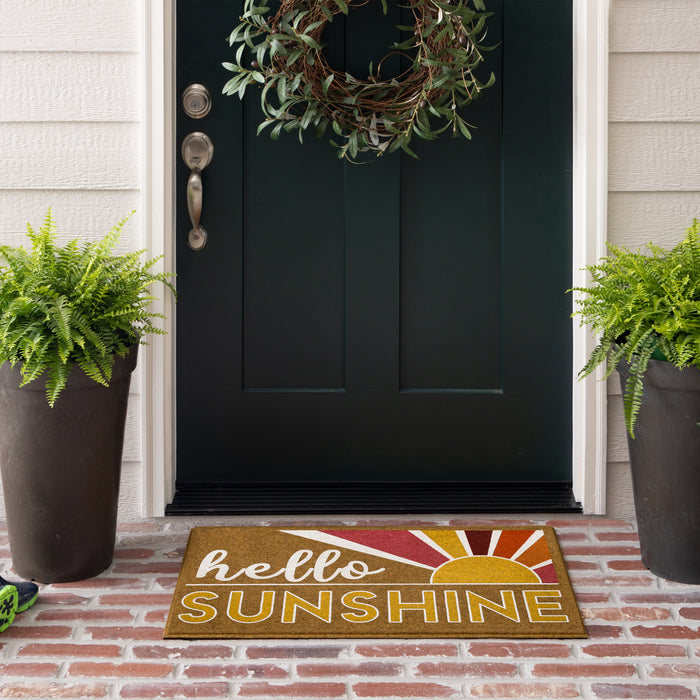 Hello Sunshine Brown Mat