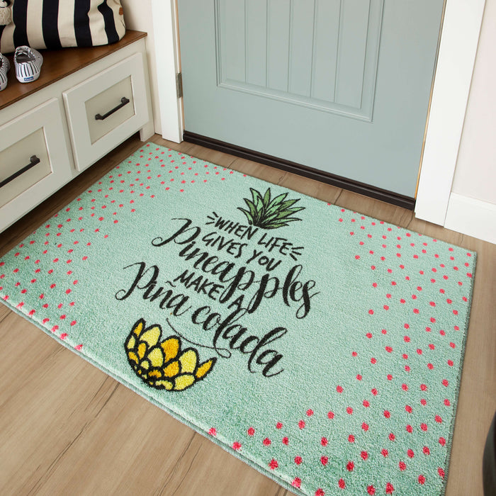 Piña Colada Blue & White Accent Rug