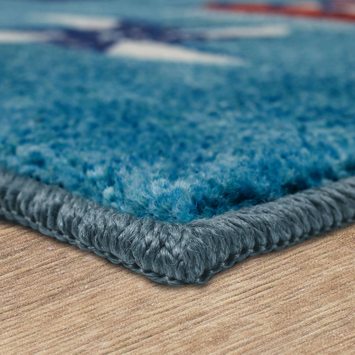 Patriotic Pinwheels Blue Accent Rug