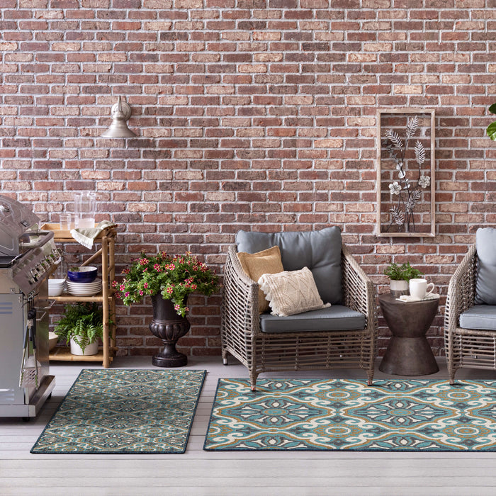 Jackson Tile Teal Area Rug