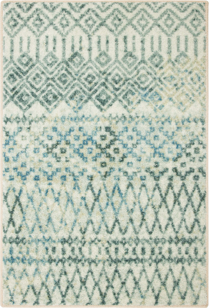 Technicolor Quemado White & Blue Area Rug
