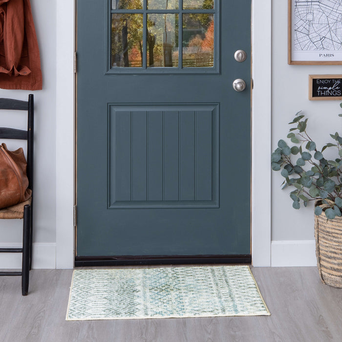 Technicolor Quemado White & Blue Area Rug