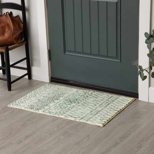 Technicolor Quemado White & Blue Area Rug