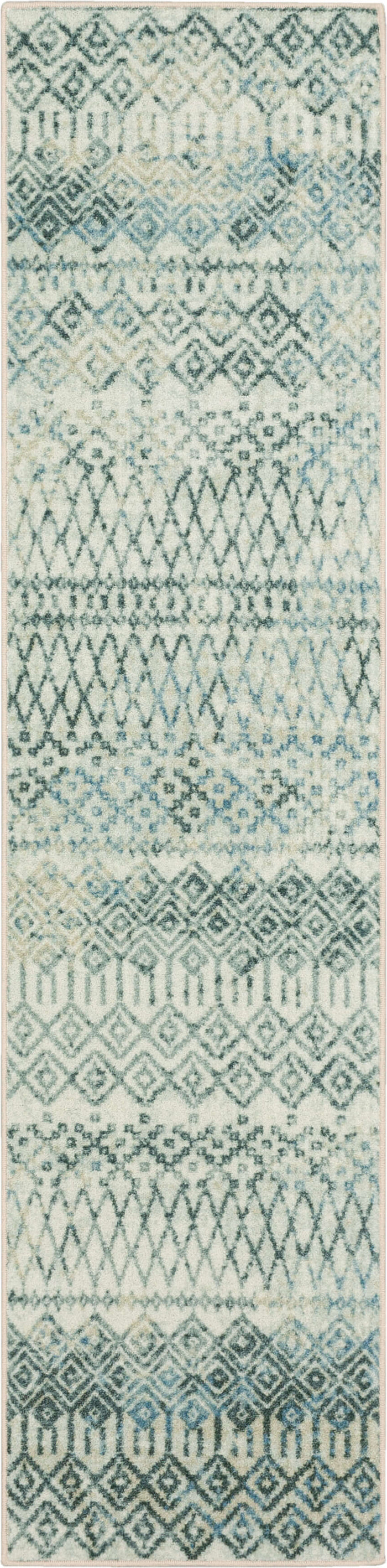 Technicolor Quemado White & Blue Area Rug