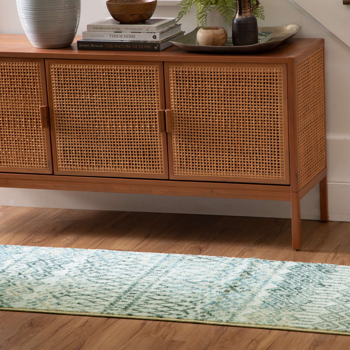 Technicolor Quemado White & Blue Area Rug