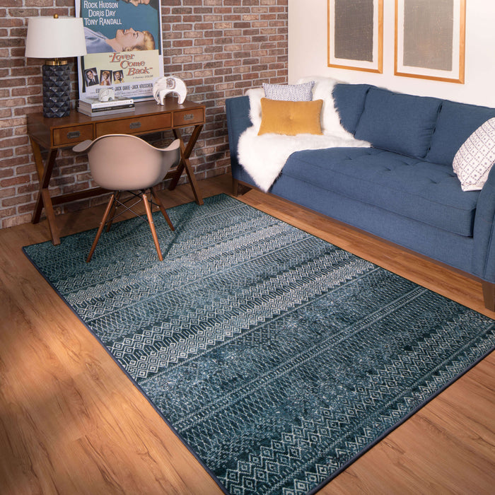 Technicolor Quemado Denim Area Rug
