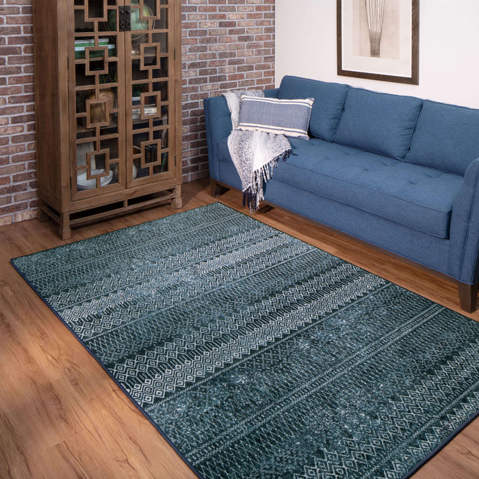 Technicolor Quemado Denim Area Rug