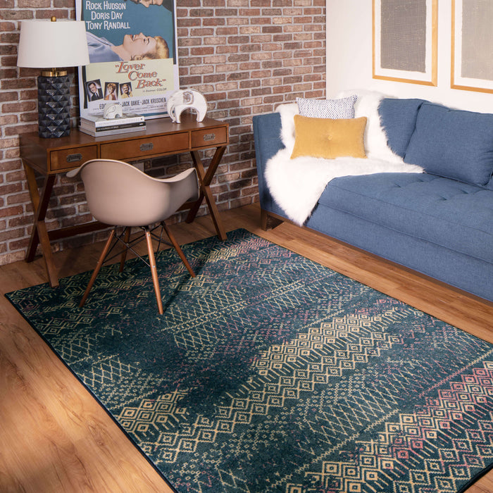 Technicolor Quemado Purple Area Rug