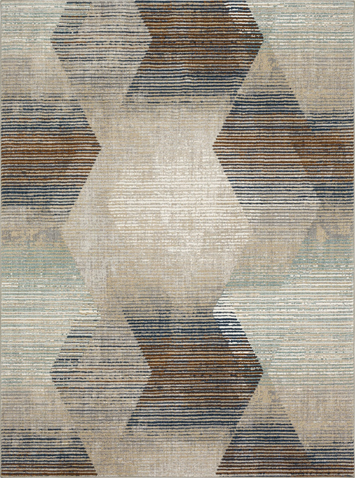 Karastan Epiphany Precarious Stria Frost Grey Area Rug