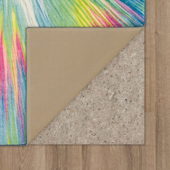 Technicolor Rainbow Illusion Multicolor Area Rug