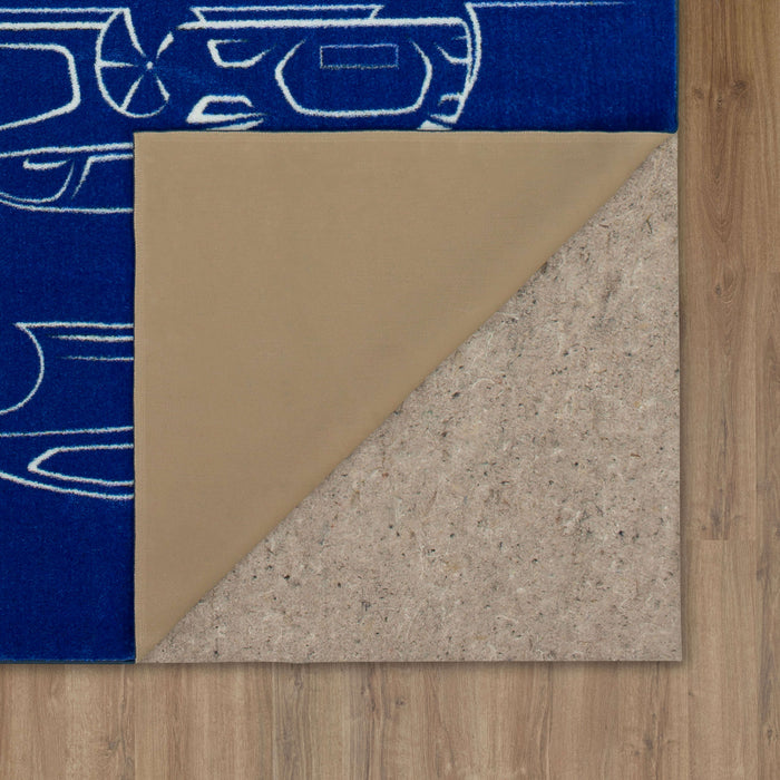 Technicolor Speed Profiles Blue Area Rug