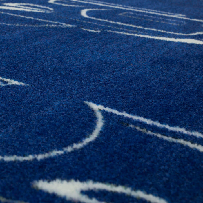Technicolor Speed Profiles Blue Area Rug