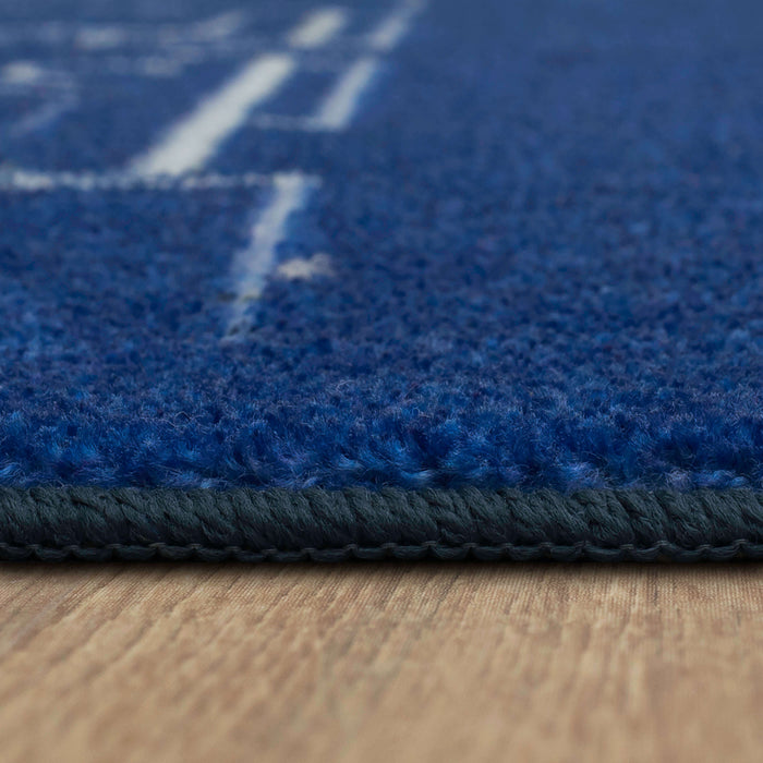 Technicolor Speed Profiles Blue Area Rug