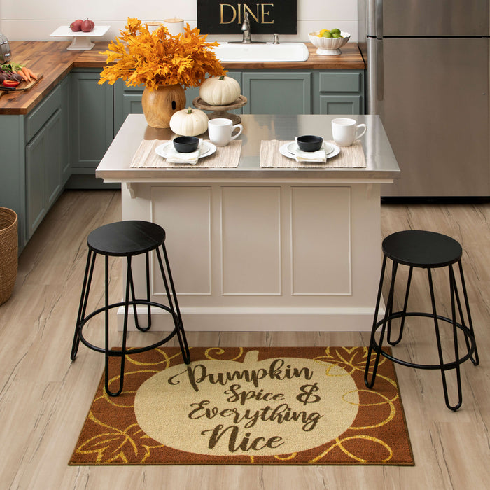 Pumpkin Spice Everything Nice Orange Accent Rug