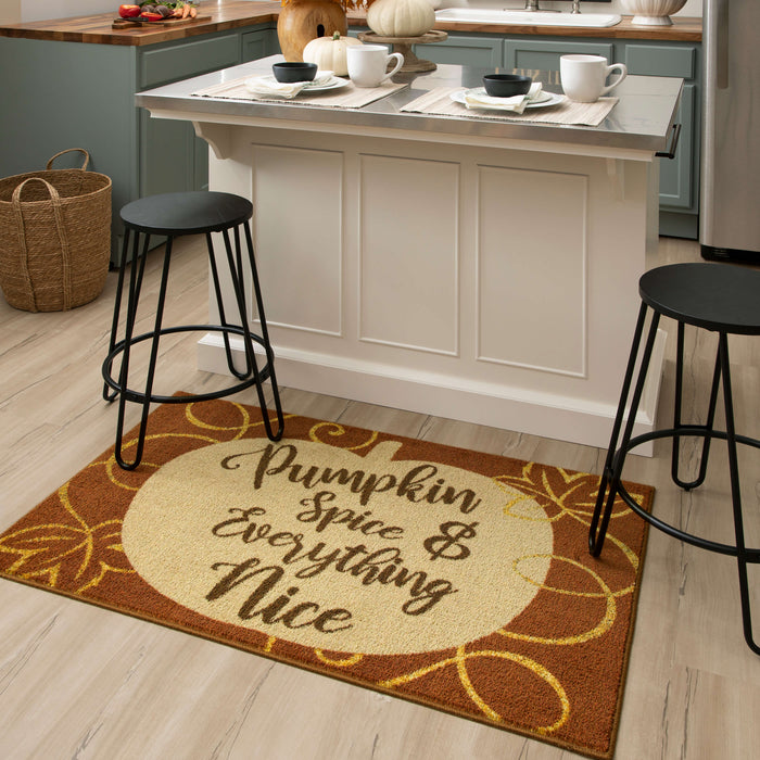 Pumpkin Spice Everything Nice Orange Accent Rug